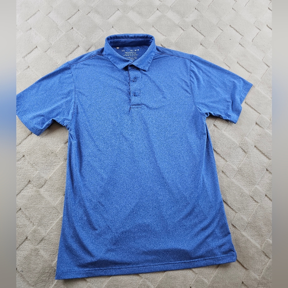 Under Armour Playoff Polo Shirt Mens Medium Blue Performance Golf Casual